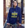 imageTstars Smell Like a Horse Funny Gift for Horse Lover Riding Women HoodieBlue