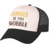 imageTurkey Hat Gobble Til You Wobble Funny Adult Thanksgiving Adjustable Trucker Mesh Cap for Men WomenBlackWhite