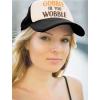 imageTurkey Hat Gobble Til You Wobble Funny Adult Thanksgiving Adjustable Trucker Mesh Cap for Men WomenBlackWhite