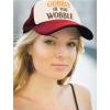 imageTurkey Hat Gobble Til You Wobble Funny Adult Thanksgiving Adjustable Trucker Mesh Cap for Men WomenRedWhite