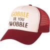 imageTurkey Hat Gobble Til You Wobble Funny Adult Thanksgiving Adjustable Trucker Mesh Cap for Men WomenRedWhite