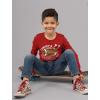 imageTurkey ampamp Touchdowns Football Gameday Shirt Girls Boys Thanksgiving Youth Kids Long Sleeve TShirtRed
