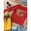 imageTurkey ampamp Touchdowns Football Gameday Shirt Girls Boys Thanksgiving Youth Kids Long Sleeve TShirtRed