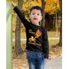 imageTurkey on Tractor Construction Im Digging Thanksgiving Boys Girls Long Sleeve Toddler Kids TShirtBlack