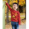 imageTurkey on Tractor Construction Im Digging Thanksgiving Boys Girls Long Sleeve Toddler Kids TShirtRed