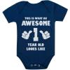 image1st Birthday Outfit Boy Girl This is What an Awesome 1 Year Old Looks Like First Bday Baby BodysuitNavy
