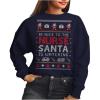 imageBe Nice To The Nurse Christmas Sweatshirt for Women Medical Sweater Style Nurses Funny Xmas Holiday SweatshirtsSweatshirt  Navy
