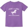 imageHorse Gifts A Girl Who Loves Horses Shirt Horseback Equestrian Youth Kids TShirtViolet