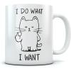 imageI Do What I Want Cat Funny Coffee Mug Birthday Gift For Him Her Men or Women Xmas Present Idea For Cat Lovers Mom Dad Son Daughter Husband Wife or Cat Loving Coworker Sturdy Mug 15 Ounce WhiteWhite