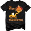 imageIm Digging Thanksgiving Shirts for Boys Girls Construction Tractor with Turkey Toddler Kids TShirtBlack