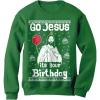 imageJesus Birthday Ugly Christmas Sweater Style Funny Holiday Xmas Long Sleeve TShirt for MenGreen