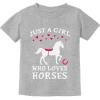 imageJust A Girl Who Loves Horses Gifts for Girls Kids Horseback Riding Horse ShirtGray
