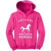 imageJust A Girl Who Loves Horses Hoodie Horse Lover Gifts Girls Kids HoodiesPink