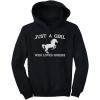 imageJust a Girl Who Loves Horses Hoodie Horse Gifts Equestrian Horseback Riding Kids Girls HoodieBlack