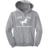 imageJust a Girl Who Loves Horses Hoodie Horse Gifts Equestrian Horseback Riding Kids Girls HoodieGray