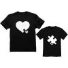 imageMatching Autism Awareness Shirts Puzzle Piece Heart Set Dad Toddler Kids Tshirts 10 Black Large  990 Black 56