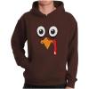 imageMens Thanksgiving Hoodie Funny Holiday Silly Turkey Face Gobble Sweatshirt Hoodies for MenBrown