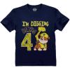 imagePaw Patrol Rubble Digging Being 4 Construction Bulldozer 4th Birthday Toddler Kids TShirtNavy