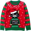 imageSanta Cat Ugly Christmas Sweater Funny Xmas Holiday Tacky Sweaters for Women and Teen GirlsMulticolor
