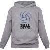 imageTeeStars  Volleyball  Ball Like a Pro Gift for Volleyball Fans Women HoodieGray