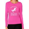 imageTstars  A Girl Who Loves Horses Horse Lover Gift Women Long Sleeve TShirtPink