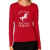imageTstars  A Girl Who Loves Horses Horse Lover Gift Women Long Sleeve TShirtRed