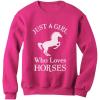 imageTstars  A Girl Who Loves Horses Horse Lover Gift Women SweatshirtPink
