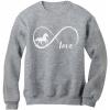 imageTstars  Gift For Horse Lover Infinite Love Women SweatshirtGray