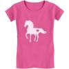 imageTstars  Gift for Horse Lover Love Horses ToddlerKids Girls Fitted TShirt 4T Wow Pink