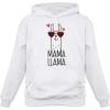imageTstars  Mama Llama Gift for wifeMother Cute Women HoodieWhite
