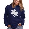 imageTstars Autism Awareness Sweatshirt Heart Cut Puzzle Autism Women HoodieBlue