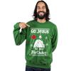 imageTstars Jesus Birthday Funny Holiday Xmas Long Sleeve Sweatshirt for Men Women Ugly Christmas Sweater StyleGreen