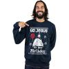 imageTstars Jesus Birthday Funny Holiday Xmas Long Sleeve Sweatshirt for Men Women Ugly Christmas Sweater StyleNavy