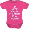 imageTstars Keep Calm My Mom Is A Nurse Gift For Mommy Nurse Cute Baby BodysuitWow Pink