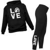 imageTstars Matching Horse Hoodies ampamp Leggings for Women Teen Girls Equestrian Horseshoe Print Love Hoodie ampamp Legging SetBlack Hoodie  Leggings