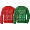 imageTstars Mom ampamp Dad Matching Couples Ugly Christmas Sweatshirts Funny His and Hers Xmas Holiday Sweatshirt for Men WomenMom Red  Dad Green