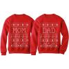 imageTstars Mom ampamp Dad Matching Couples Ugly Christmas Sweatshirts Funny His and Hers Xmas Holiday Sweatshirt for Men WomenMom Red  Dad Red