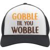 imageTurkey Hat Gobble Til You Wobble Funny Adult Thanksgiving Adjustable Trucker Mesh Cap for Men WomenBlackWhite