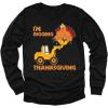 imageTurkey on Tractor Construction Im Digging Thanksgiving Boys Girls Long Sleeve Toddler Kids TShirtBlack