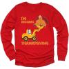 imageTurkey on Tractor Construction Im Digging Thanksgiving Boys Girls Long Sleeve Toddler Kids TShirtRed