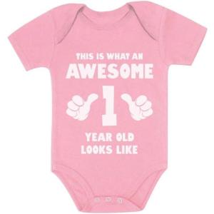 image1st Birthday Outfit Boy Girl This is What an Awesome 1 Year Old Looks Like First Bday Baby BodysuitPink