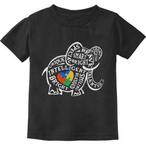 imageAutism Awareness Elephant Toddler Kids TShirtBlack