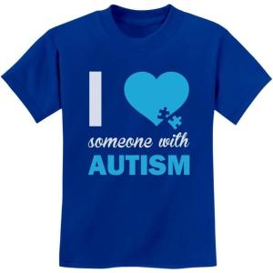 imageAutism Awareness Shirt I Love Someone with Autism Kids TShirtBlue