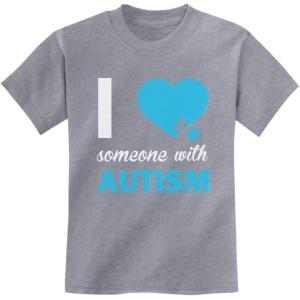 imageAutism Awareness Shirt I Love Someone with Autism Kids TShirtGray