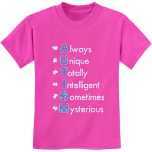 imageAutism Shirt Always Unique Autism Awareness Youth Kids TShirtPink