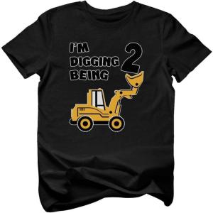 imageConstruction Bulldozer Im Digging Being 2 34 Sleeve Baseball Jersey Toddler Kids TShirtBlack