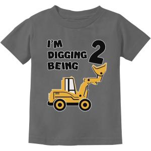 imageConstruction Bulldozer Im Digging Being 2 34 Sleeve Baseball Jersey Toddler Kids TShirtDark Gray