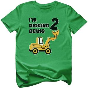 imageConstruction Bulldozer Im Digging Being 2 34 Sleeve Baseball Jersey Toddler Kids TShirtGreen