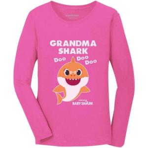 imageGrandma Shark Doo Doo Doo Baby Shark Nana Women Long Sleeve TShirtPink