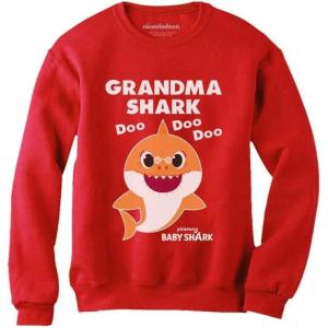 imageGrandma Shark Doo Doo Doo Baby Shark Nana Women SweatshirtRed